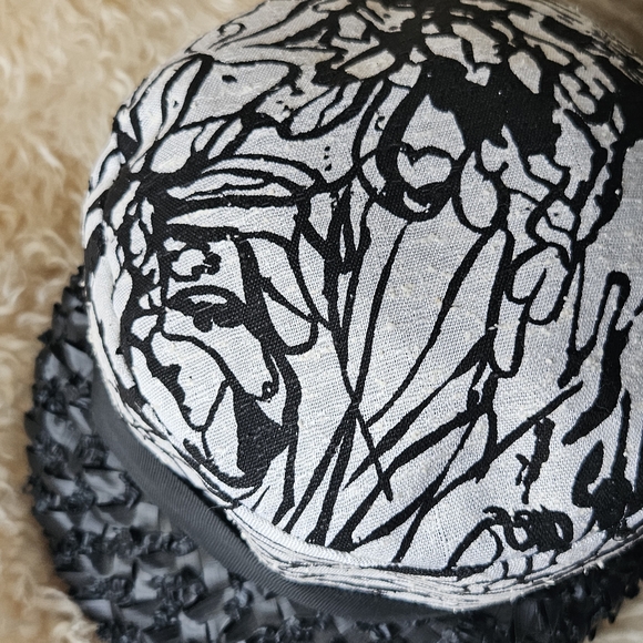 VINTAGE 1960s Midcentury Black & White Cloche Hat Cocktail Jackie-O Park Avenue - Picture 4 of 6